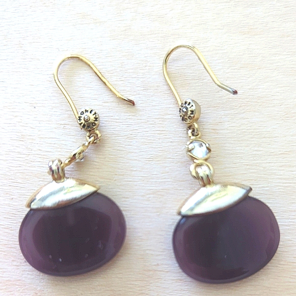 Monet Gold and Deep Purple Earrings